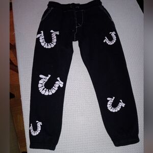 True Religion Logo All Over Baggy Sweatpants Small Fits Like Medium